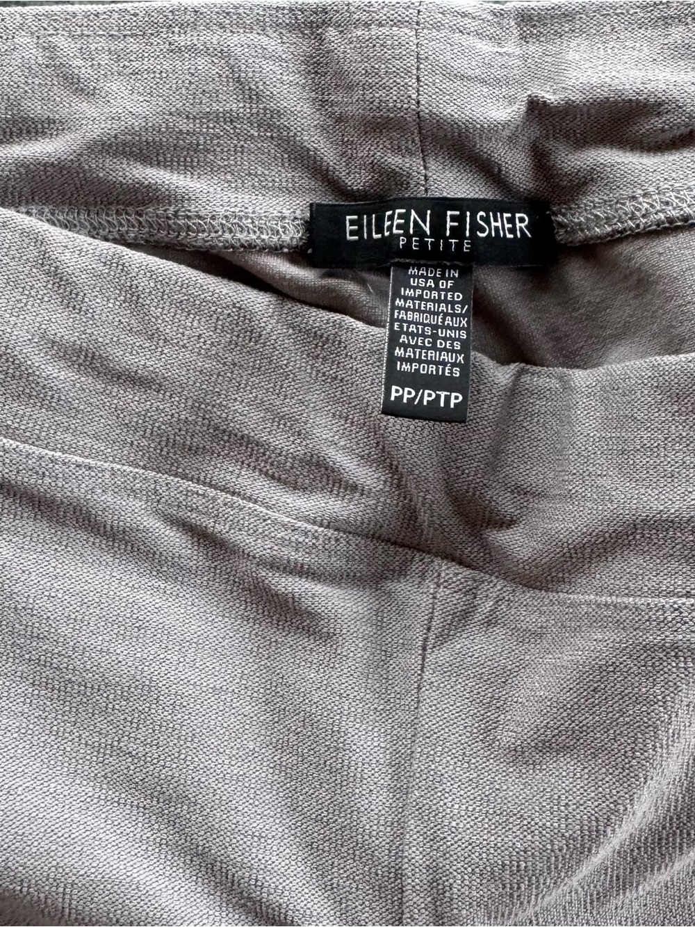 Eileen Fisher Petite Relaxed  Pull On Pants in Taupe Gray